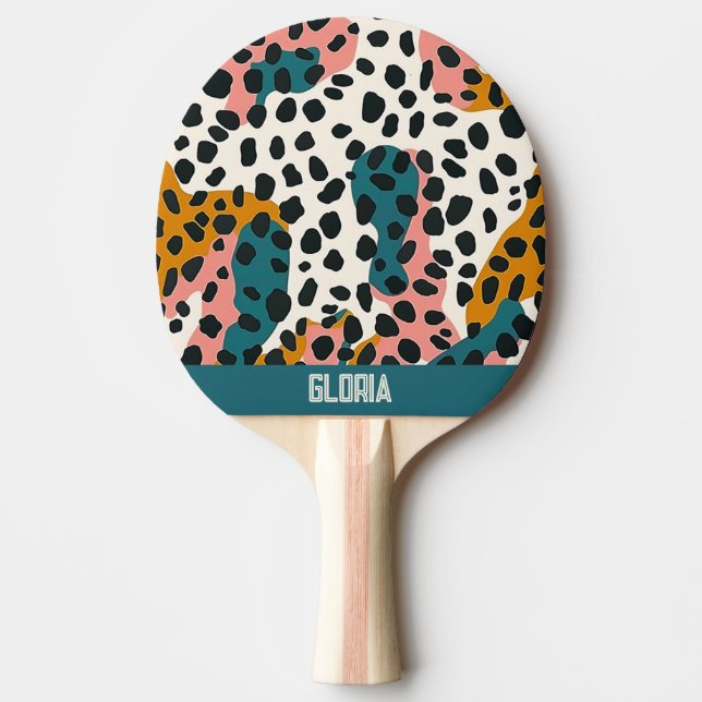 Raquete De Ping Pong Leopard Pattern (Frente)