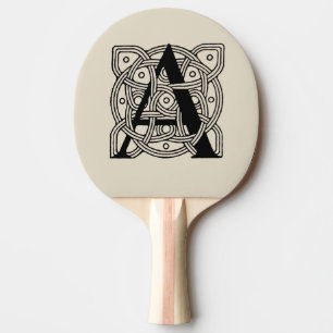 Raquete De Ping Pong Letra A Vintage Celtic Knot Monograma