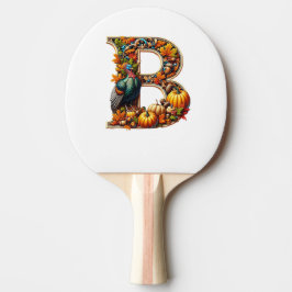 Raquete De Ping Pong Letra B em estilo de Ação de Graças