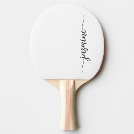 Raquete De Ping Pong Letra Moderna de Nome Personalizado em Branco
