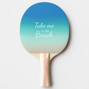 Raquete De Ping Pong "Leve-Me Para A Praia", Moderno Ombre Azul