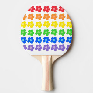 Raquete De Ping Pong LGBT Rainbow Flores Orgulho gay Liberdade e Iguald