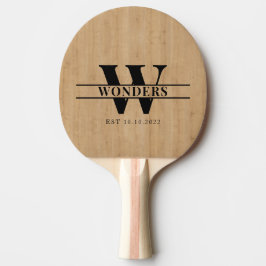 Raquete De Ping Pong Light Wood Grain Custom Monogrammed