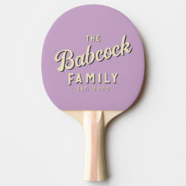 Raquete De Ping Pong Lilás de Verão de Meados do Século Nome da Família