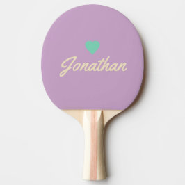 Raquete De Ping Pong Lilás de Verão Meados do Século Vintage GR Assinat