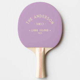 Raquete De Ping Pong Lilás de Verão Vintage Nome da Família à Beira-Mar