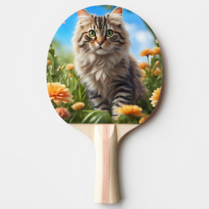 Raquete De Ping Pong Linda gata de belo jardim