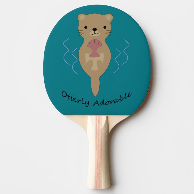 Raquete De Ping Pong Lindo e Engraçado Otter Adorável (Frente)