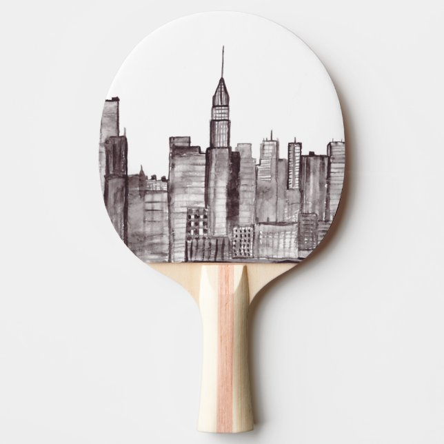Raquete De Ping Pong Linha do horizonte de Manhattan Nova Iorque (Frente)