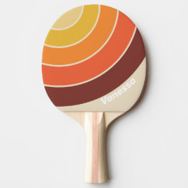 Raquete De Ping Pong Listra Circular Retro com Nome