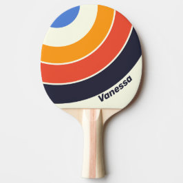 Raquete De Ping Pong Listra de Cinco Círculos Retro com Nome