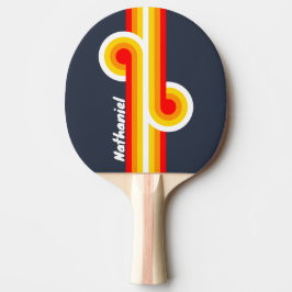 Raquete De Ping Pong Listra de Porto Náutico Vintage com Nome