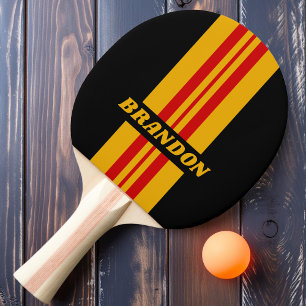 Raquete De Ping Pong Listra de Rali da Cidade Capital Vintage com Nome