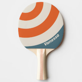 Raquete De Ping Pong Listra do Círculo Retro Surfside com Nome