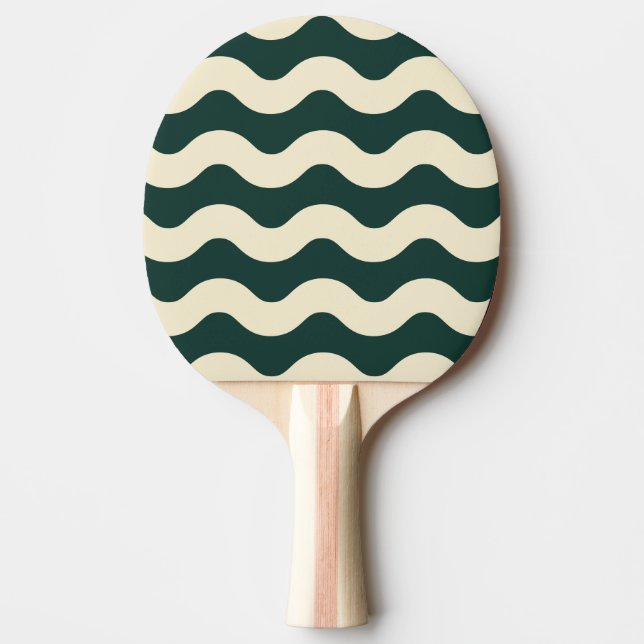 Raquete De Ping Pong Listra Ondulada Cor Verde Sálvia (Frente)