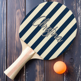 Raquete De Ping Pong Listra Polo Meados do Século Azul Mar Profundo Pin