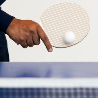 Raquete de Ping Pong Listrada e Lisa Bege Claro