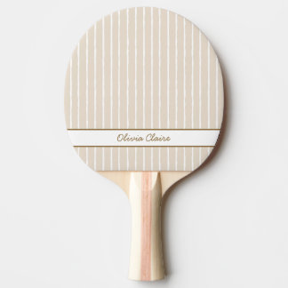 Raquete de Ping Pong Listrada e Sólida Bege Claro