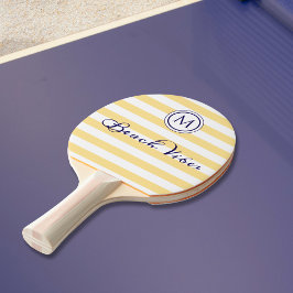 Raquete De Ping Pong Listras Amarelo Branco Vibes de Praia Costeira Mon