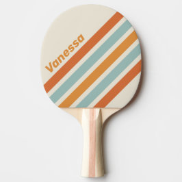 Raquete De Ping Pong Listras Anguladas de Flor do Deserto Vintage com N