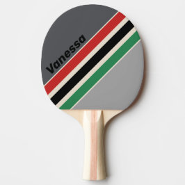 Raquete De Ping Pong Listras Anguladas de VHS Antigo com Nome