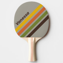 Raquete De Ping Pong Listras Anguladas do Sunset Clover com Nome