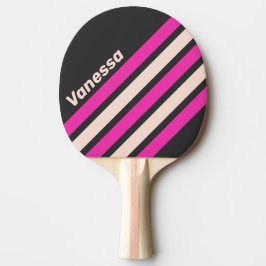 Raquete De Ping Pong Listras Anguladas Retro Bubblegum com Nome