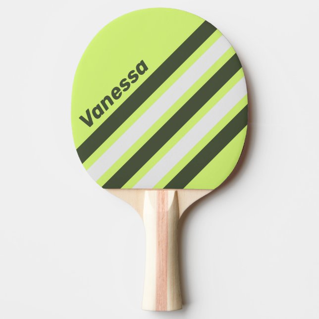 Raquete De Ping Pong Listras Angulares com Desvanecimento Retro Moss e  (Frente)