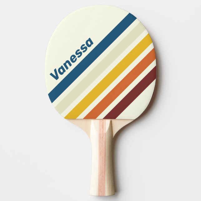 Raquete De Ping Pong Listras Antigas de Cinco Ângulos com Nome (Frente)