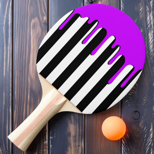 Raquete De Ping Pong Listras Assombradas Gotejamento Roxo
