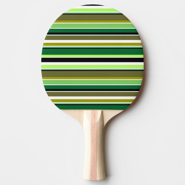 Raquete De Ping Pong Listras brancas e verdes, brancas (Frente)