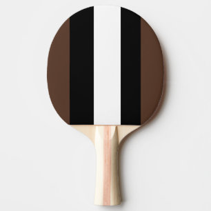 Raquete De Ping Pong Listras castanhas, pretas e brancas