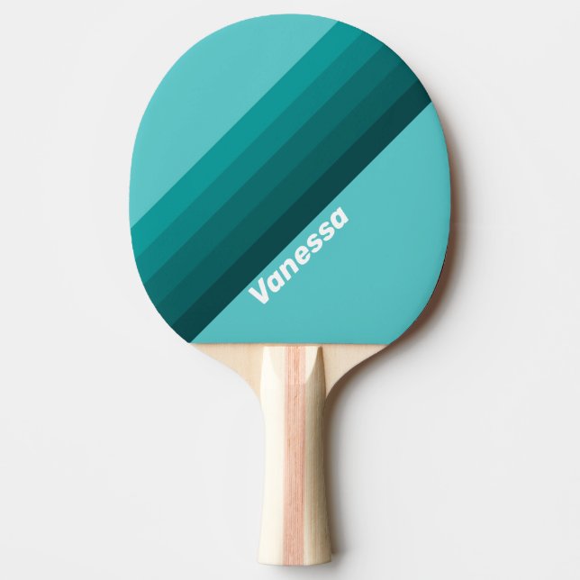 Raquete De Ping Pong Listras com Fade Aqua e Nome (Frente)