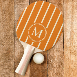 Raquete De Ping Pong Listras com Monograma Cor de Citrino Quente