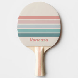 Raquete De Ping Pong Listras com Nome em Conchas Marinhas Macias Vintag