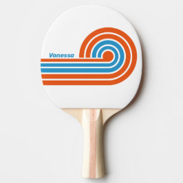 Raquete De Ping Pong Listras Curl Nostálgicas de Verão com Nome