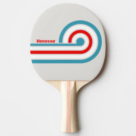 Raquete De Ping Pong Listras Curvas do Thunderbird com Nome