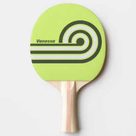 Raquete De Ping Pong Listras de Cabelo Desbotado com Nome no Estilo Ret