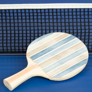 Raquete De Ping Pong Listras de Creme Azul da Praia