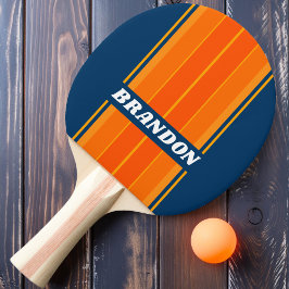 Raquete De Ping Pong Listras de Faixa de Tábua com Salpico Laranja e No