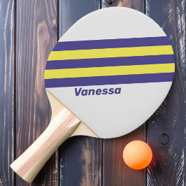 Raquete De Ping Pong Listras de Limão Elétrico Retrô com Nome de Uva