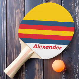 Raquete De Ping Pong Listras de Montanha Retro Esportivas com Nome