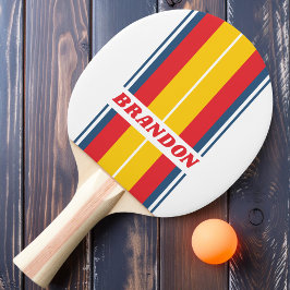 Raquete De Ping Pong Listras de Mountain Board Retro com Nome