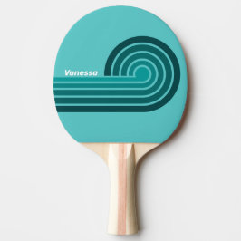 Raquete De Ping Pong Listras de Ondas com Degrade Aquático e Nome
