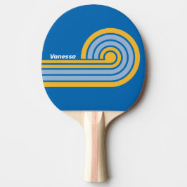 Raquete De Ping Pong Listras de Ondulação à Beira-Mar com Nome