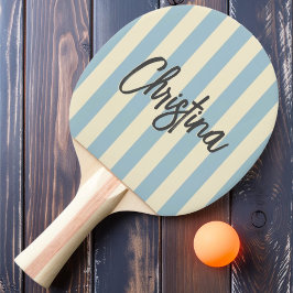Raquete De Ping Pong Listras de Polo de Meados do Século Céu Claro Pint