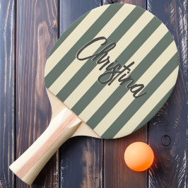 Raquete De Ping Pong Listras de Polo Meados do Século Cinza Quente Pint