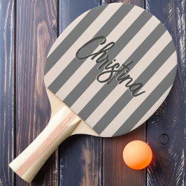 Raquete De Ping Pong Listras de Polo Meados do Século Rosa Castelo de A