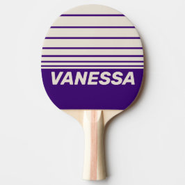 Raquete De Ping Pong Listras de Três Horizontes com Nome da Videira Ret