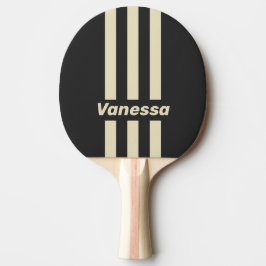 Raquete De Ping Pong Listras de Três Pin com Nome Retro Carvão